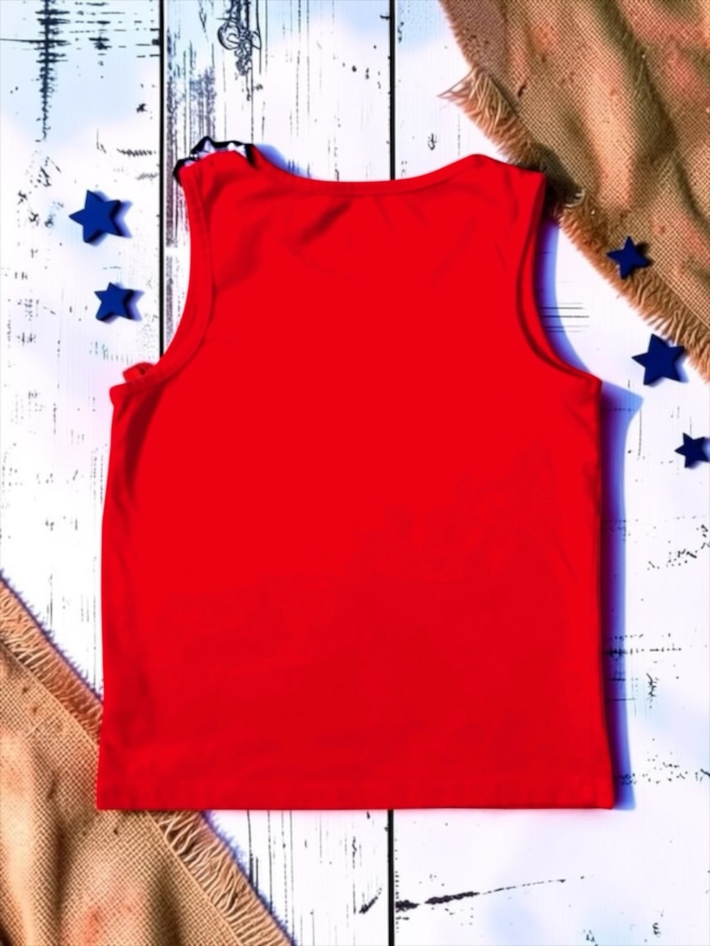 Way to Celebrate Girls Red “Mermaid Vibes” Patriotic Mermaid Tee S (6/6X) - Picture 2 of 4